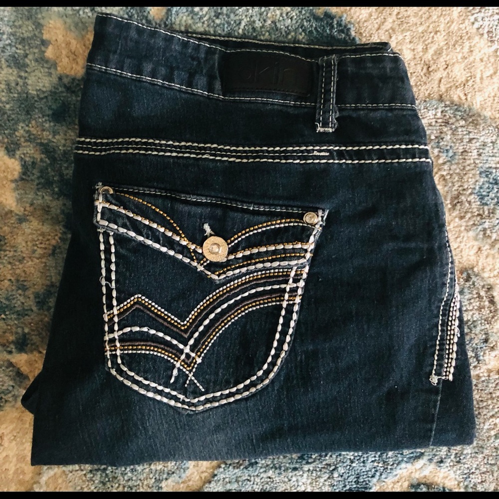 Dkin Super Stretch Embellished Jeans Plus Size 16 Dark Denim